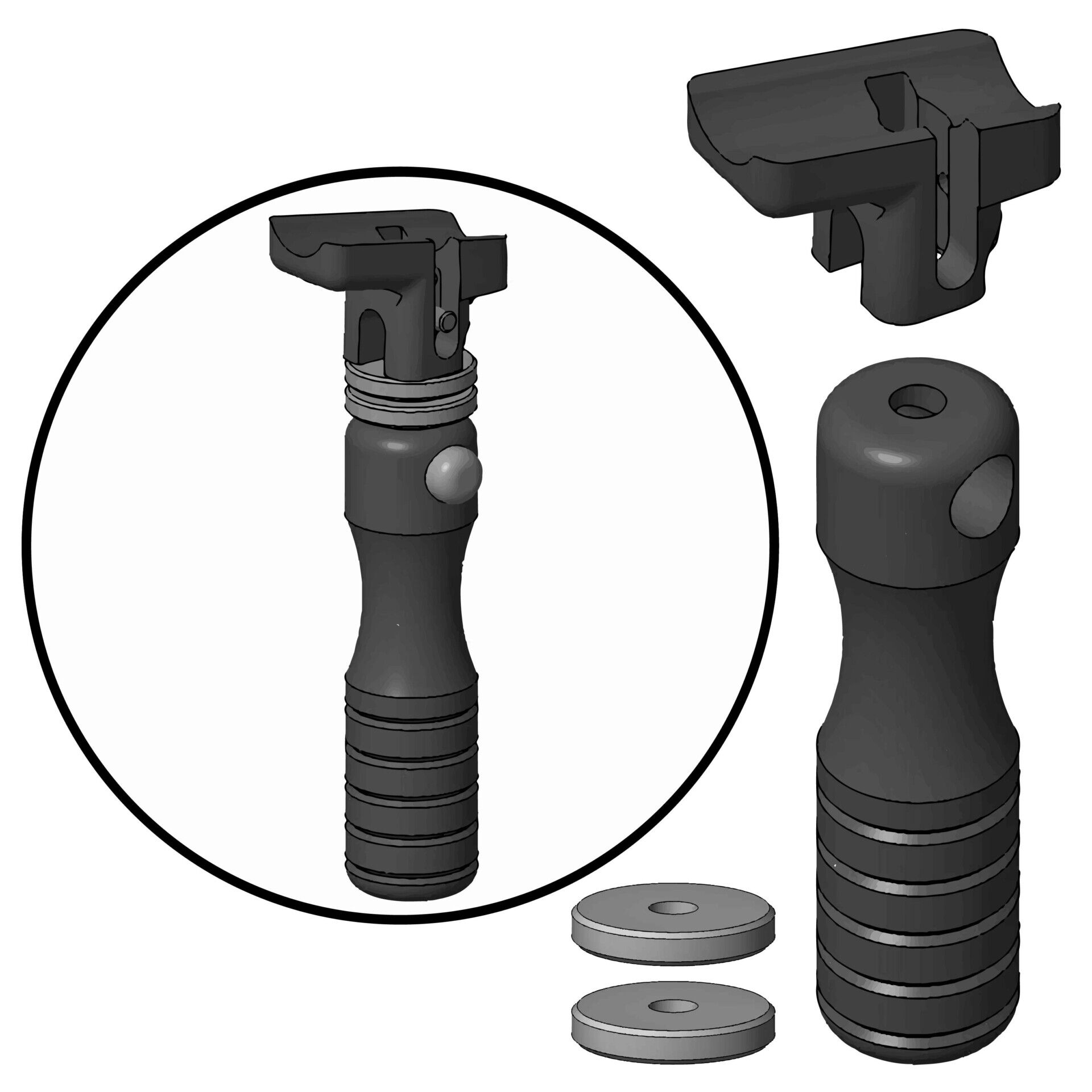 U-BT06-QK: Extended Height Sling Stud Mount Accu-Shot® Precision Monopod - Unassembled