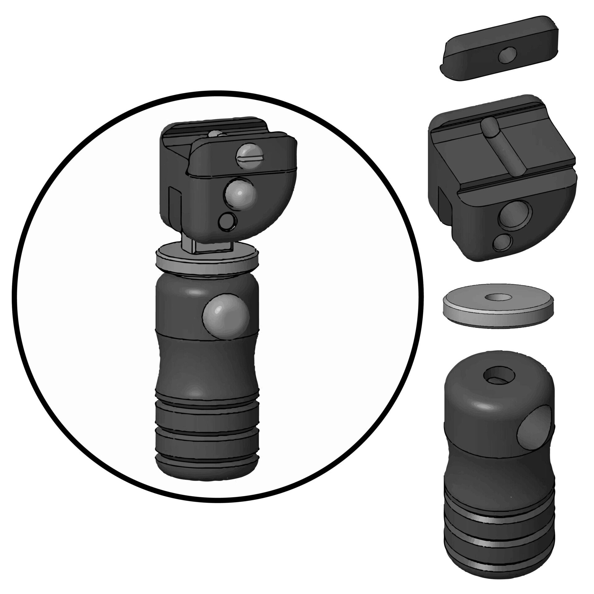 U-BT12-QK: Standard Height Accu-Shot® Precision Rail Monopod - Unassembled