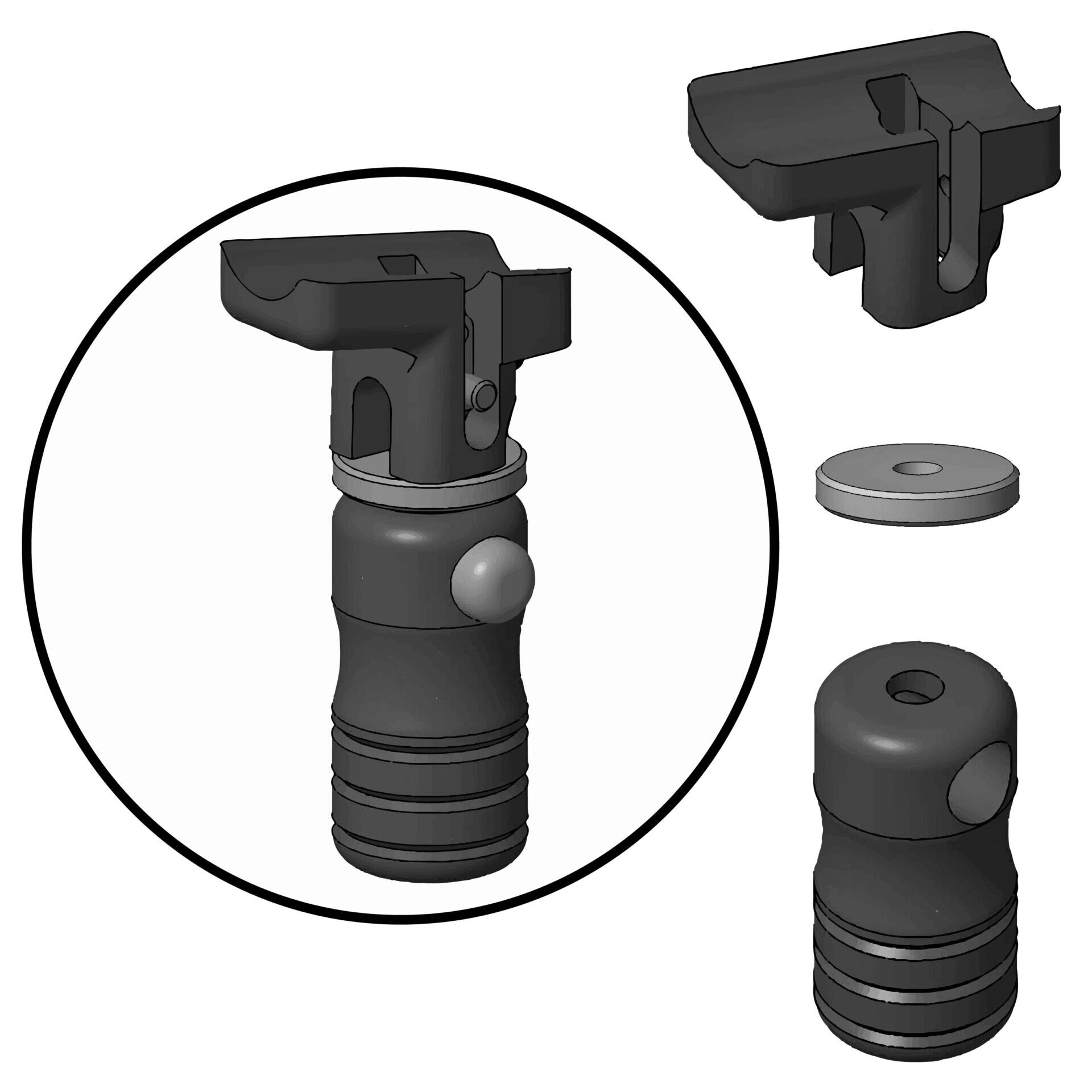 U-BT01-QK: Standard Height Sling Stud Mount Accu-Shot® Precision Monopod - Unassembled